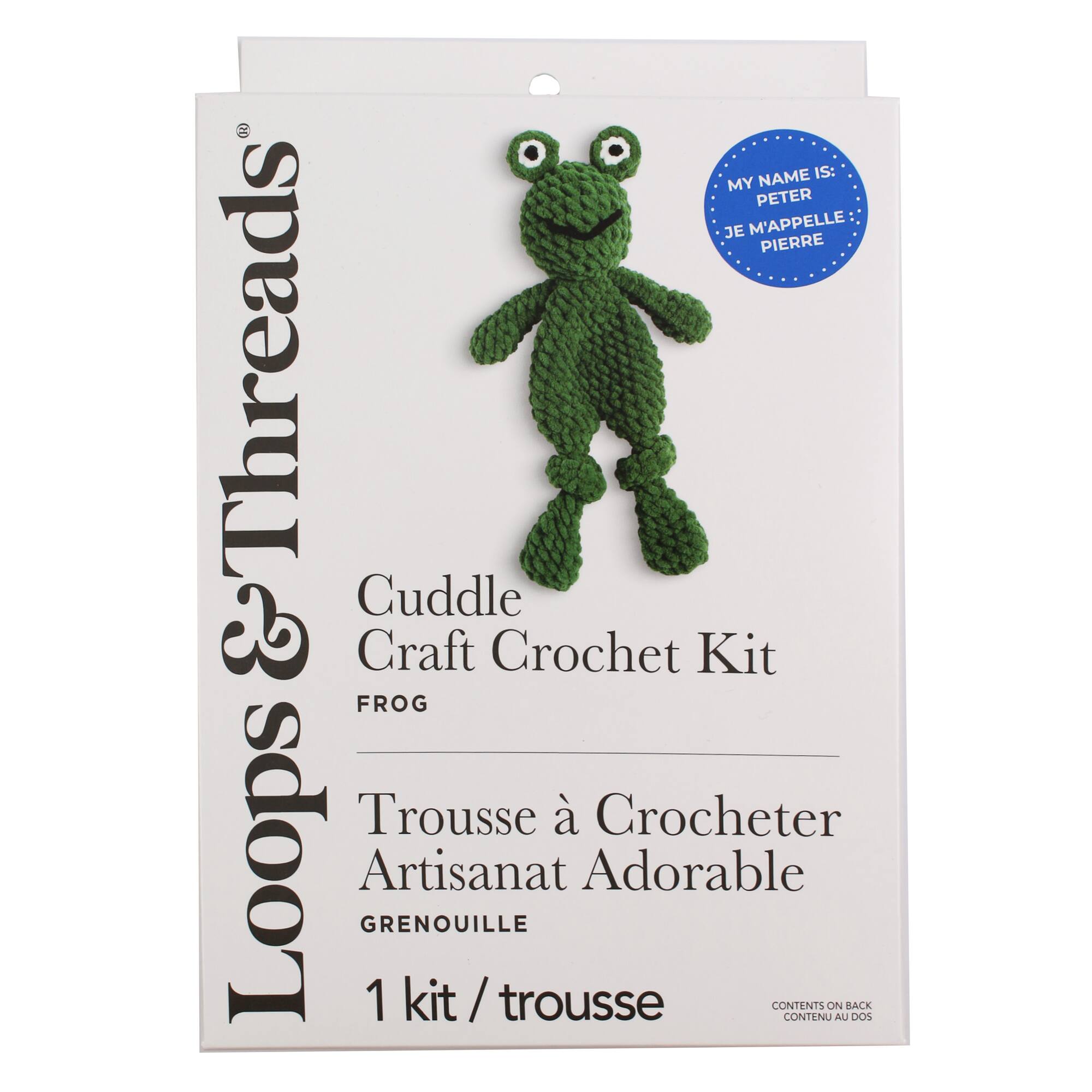 Green Frog Intermediate Cuddle Craft Crochet Kit by Loops & Threads®